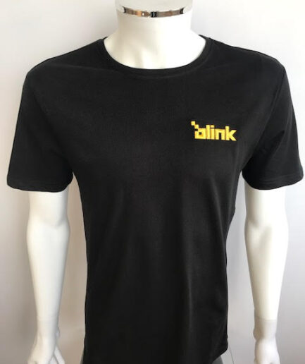 Blink London Men's Black T-Shirt Gold Logo
