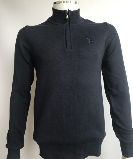 87% Cotton Navy Sweater with Navy B Logo